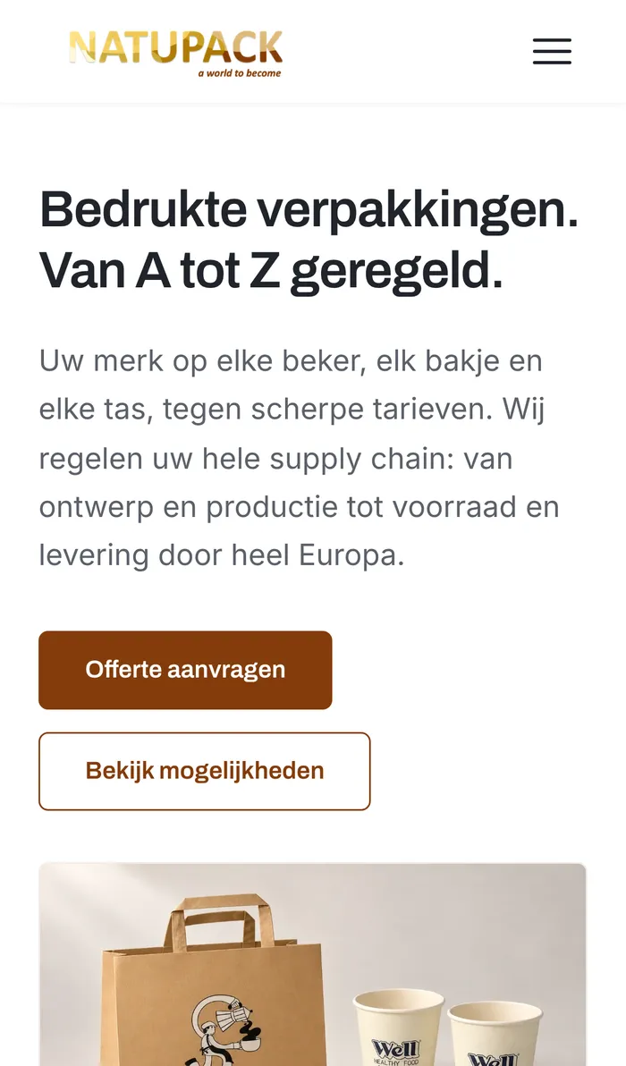 Natupack op een telefoon